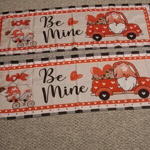 Valentine window valance set of 2 Farmhouse buffalo checked NEW